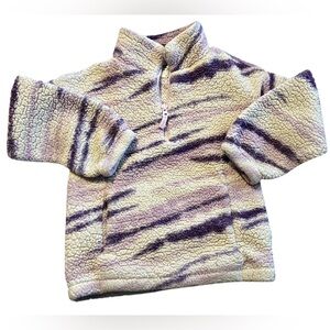 Carter’s Kid Girl’s Sherpa Fleece Pullover - Size 6/6x, Purple and Cream